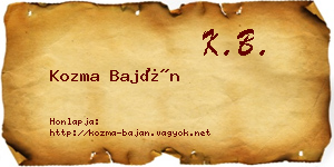 Kozma Baján névjegykártya
