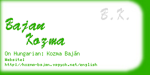 bajan kozma business card